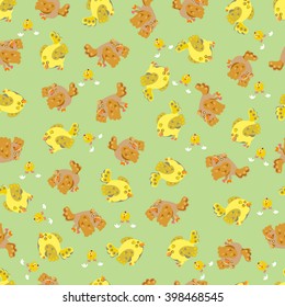 Cute sparrow seamless pattern. Vector illustration