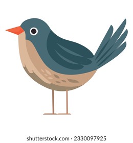 Cute sparrow vector over white