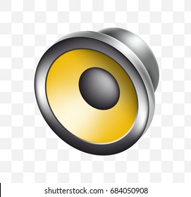 Cute Speaker Icon on Transparent Background . Isolated Vector Illustration 