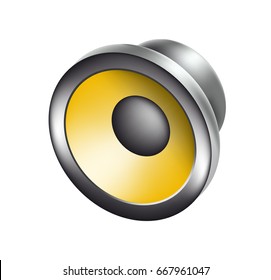 Cute Speaker Icon on White Background . Isolated Vector Illustration 