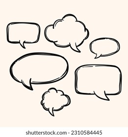 cute speech bubble doodle with background cream