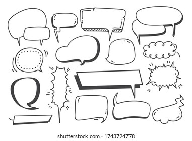 Cute speech bubble doodle set