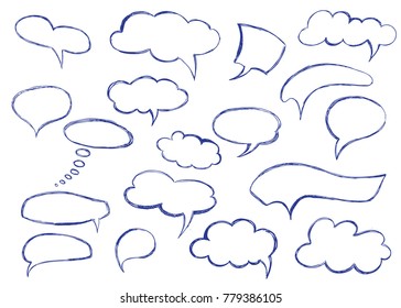 Cute speech bubble doodle set