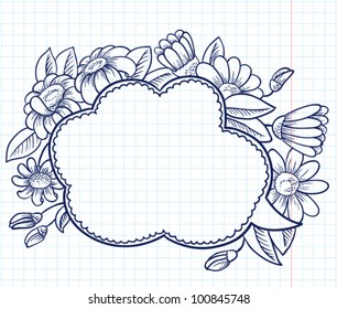 Cute speech bubble frame with camomile