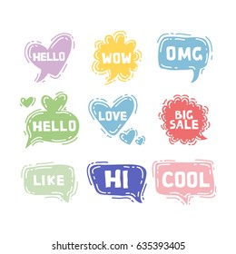 Cute speech bubble in hand drawn style