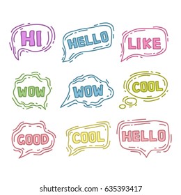 Cute speech bubble in hand drawn style