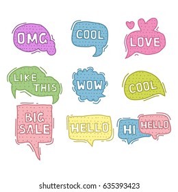 Cute speech bubble in hand drawn style