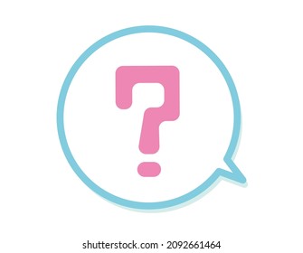 Cute speech bubble icon.  Question mark. Vector illustration.