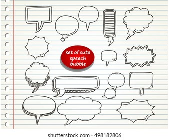 cute speech bubble on paper
