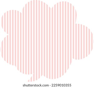 A cute speech bubble with a pale pastel pink stripe pattern