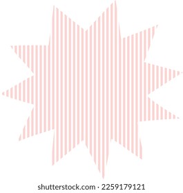 A cute speech bubble with a pale pastel pink stripe pattern