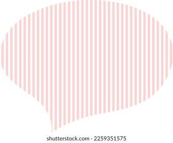 A cute speech bubble with a pale pastel pink stripe pattern