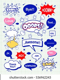 Cute speech bubble set