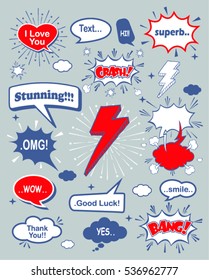 Cute speech bubble set