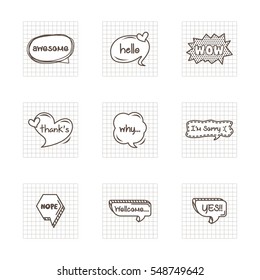 Cute speech bubble set