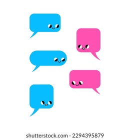 Burbujas de palabras raras. Ventana de conversación, diálogo, mensaje.  Símbolo de diálogo de ilustración vectorial aislado en fondo blanco. 