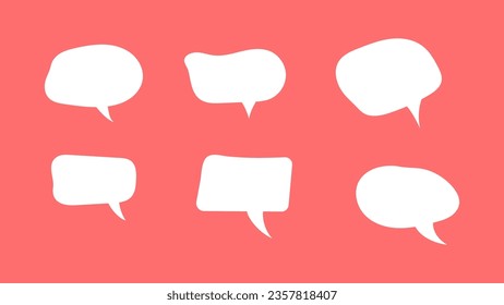 Burbujas de voz suave con estilo dibujado a mano. ilustración vectorial