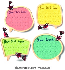 Cute Speech bubbles templates set