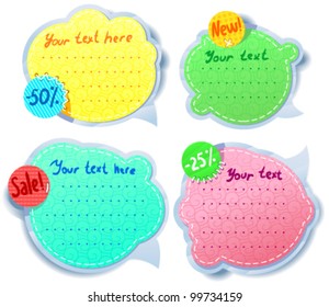 Cute Speech bubbles templates set