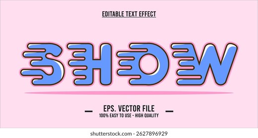 Cute Speed Text Effect – Editable Cartoon Fast Style in Blue and Pink