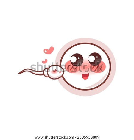cute sperm and egg cartoon character