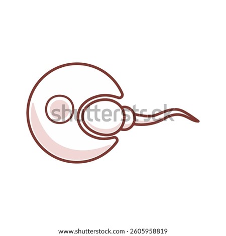 cute sperm and egg cartoon character