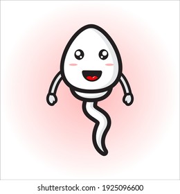 cute sperm mascot design vector eps 10
