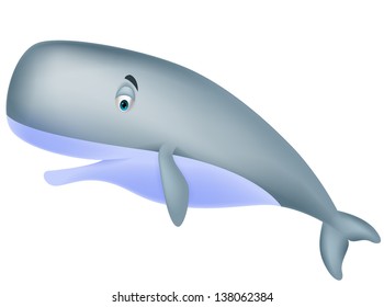 Cute sperm whale cartoon