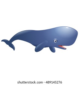 Cute sperm whale mammal cartoon