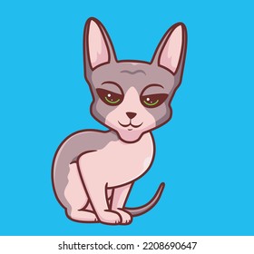 cute sphinx cat sitting. isolated cartoon animal illustration. Flat Style Sticker Icon Design Premium Logo vector. Mascot Character