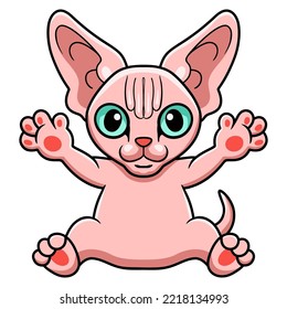 Cute sphynx cat cartoon sitting