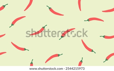 Cute spicy chili pattern background vector design