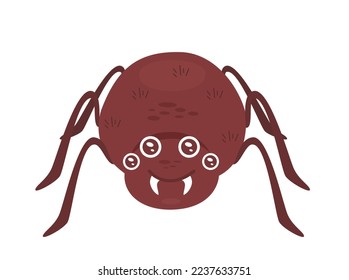 Un animal de araña. Gracioso insecto esponjoso, especie arácnida, ilustración vectorial de criatura de la vida silvestre