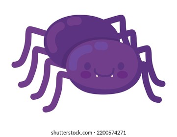 icono de la caricatura de araña linda aislado
