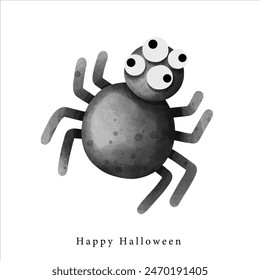 cute spider cartoon illustration horror for Halloween element decoration