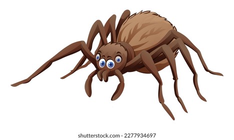 Cute spider cartoon illustration isolated on white background