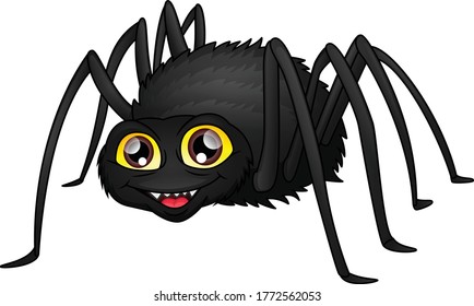 cute spider cartoon on a white background