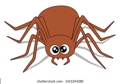 Cute spider cartoon, vector illustration