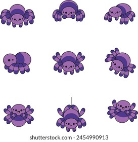 cute spider cartoon vector illustration