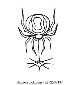 Cute spider With coloring book pages picture,spider line art,spider outline drawing vector illustration,spider vector art