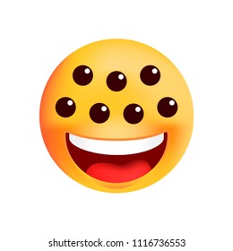 Cute Spider Emoticon on White Background. Isolated Vector Illustration 