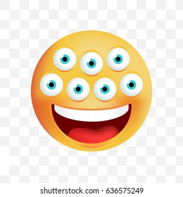 Cute Spider Emoticon on White Background. Isolated Vector Illustration 