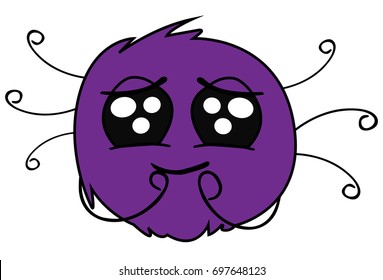 Cute Spider feeling Cute. vector Illustration. Isolated on white background.