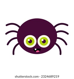 Cute spider halloween icon. vector illustration.