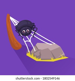 Cute spider halloween mascot design illustration