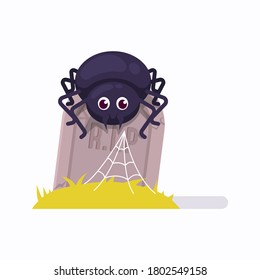 Cute spider halloween mascot design illustration