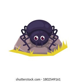 Cute spider halloween mascot design illustration
