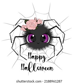 Cute spider for Halloween, vector illustration print