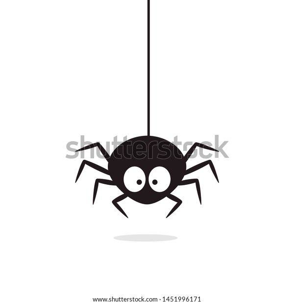 クモの巣にぶら下がってるかわいいクモ ハロウィーンの文字 ベクター画像 のベクター画像素材 ロイヤリティフリー