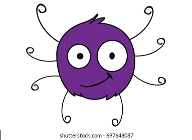 Cute Spider Happy. vector Illustration. Isolated on white background.